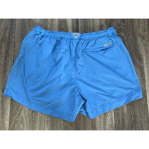 COLUMBIA SWIM TRUCK NYLON SHORTS MEN'S PLUS SIZE 1X 5L BLUE ZIP POCKET DRAWSTRIN